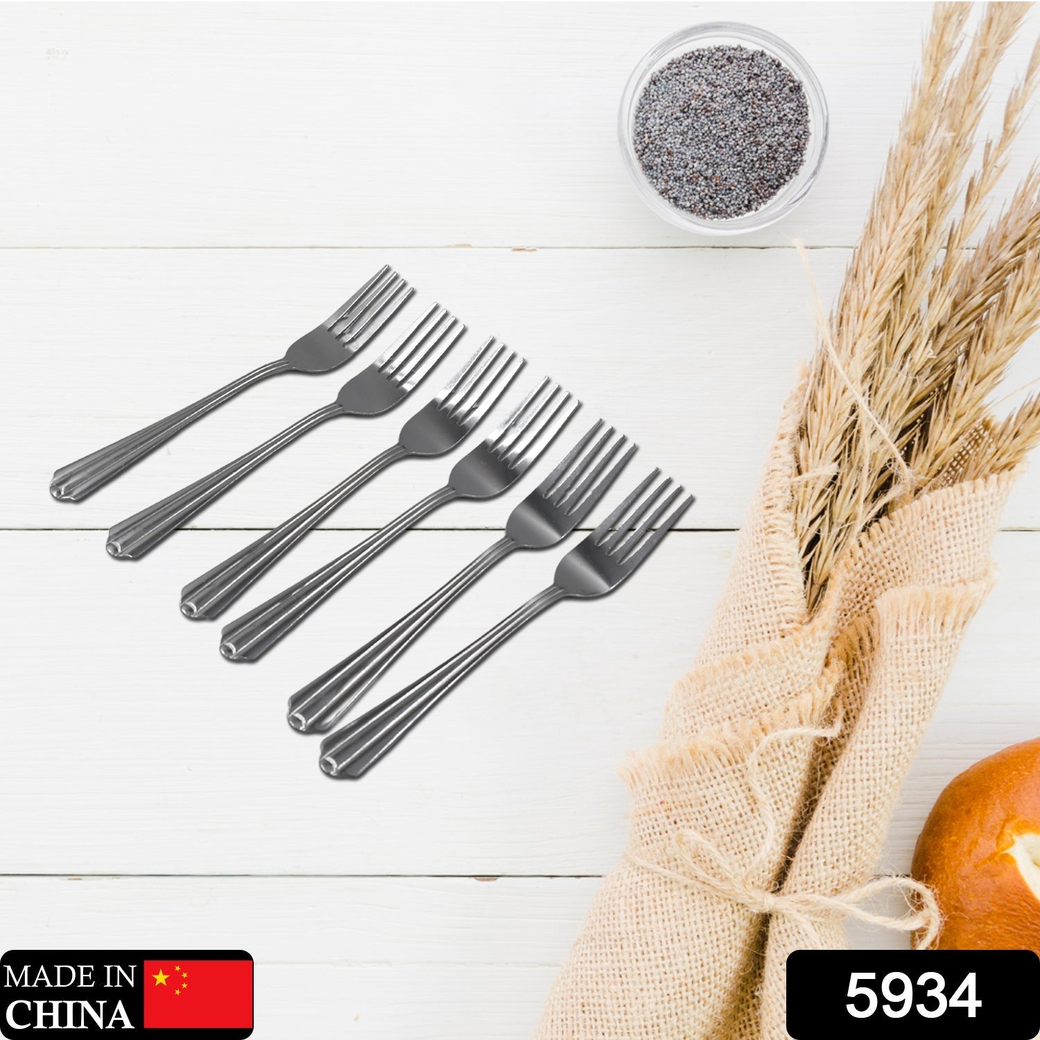 5934 Steel Forks Set of 6 - Fork Set for Home and Kitchen Fork High Quality Premium Fork Set (6 Pc Set ) 5934 Steel Forks Set of 6 - Fork Set for Home and Kitchen Fork High Quality Premium Fork Set (6 Pc Set )